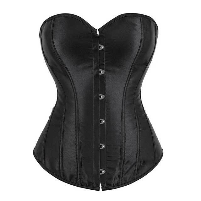 Satin Overbust Elastic Boned Corset Bustier