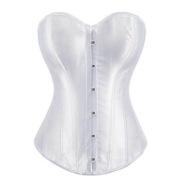 Satin Overbust Elastic Boned Corset Bustier