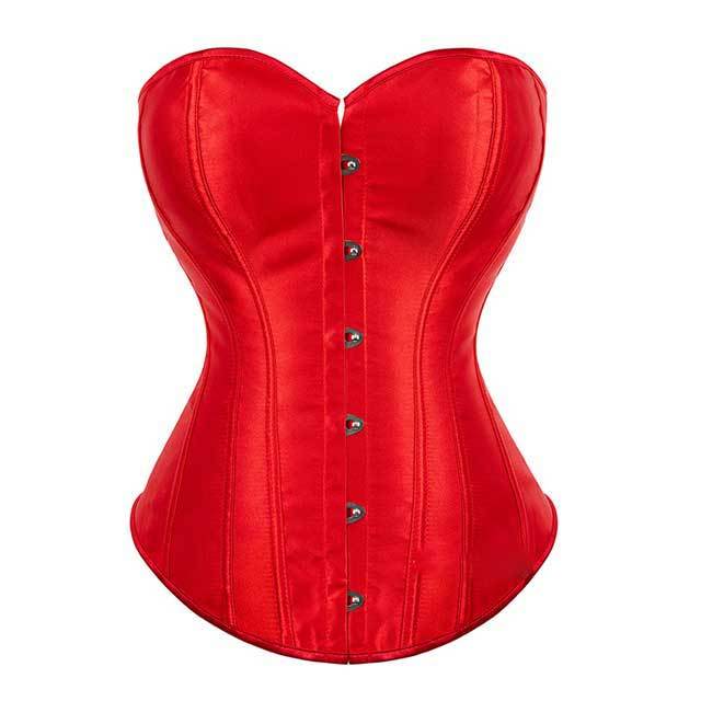Satin Overbust Elastic Boned Corset Bustier