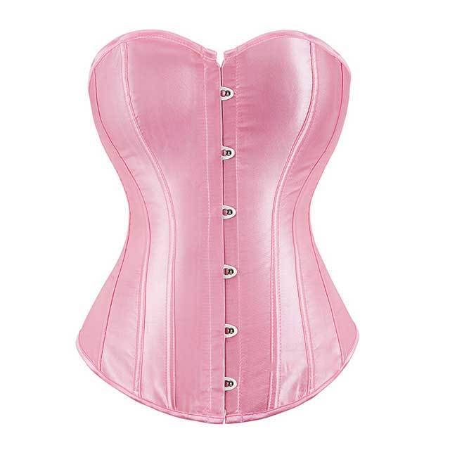 Satin Overbust Elastic Boned Corset Bustier