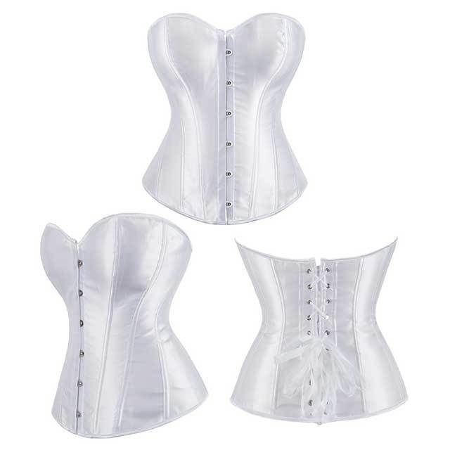 Satin Overbust Elastic Boned Corset Bustier