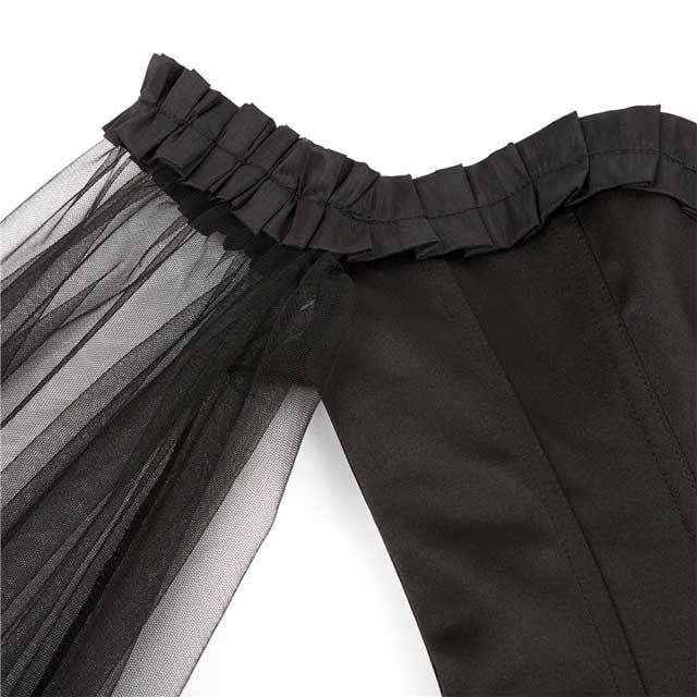 Sheer Mesh Long Sleeve Bustier Corset Top