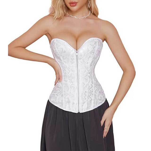 Zip up Bone Bustier Corset Top