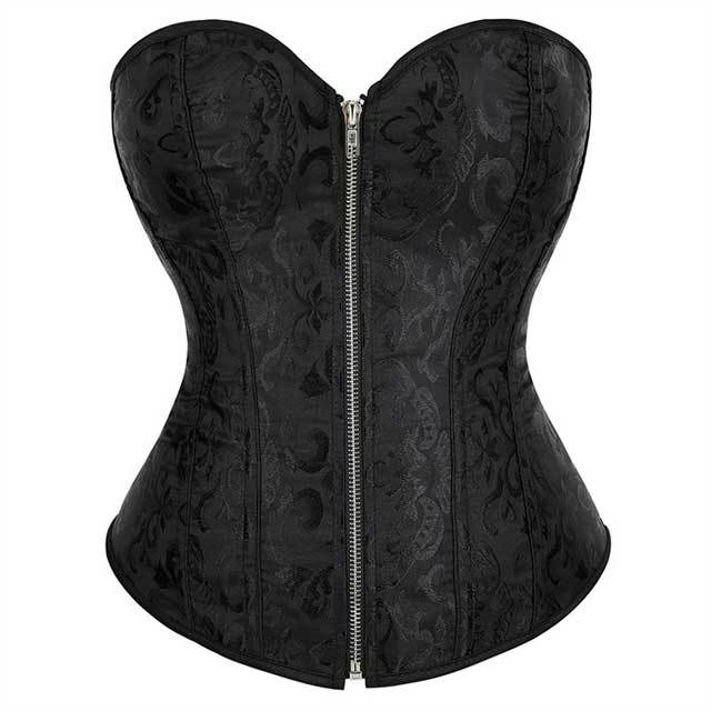 Zip up Bone Bustier Corset Top