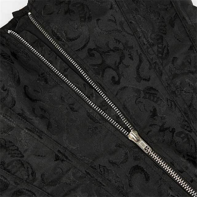 Zip up Bone Bustier Corset Top