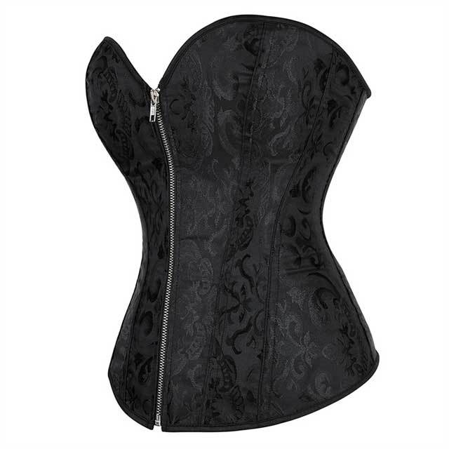 Zip up Bone Bustier Corset Top