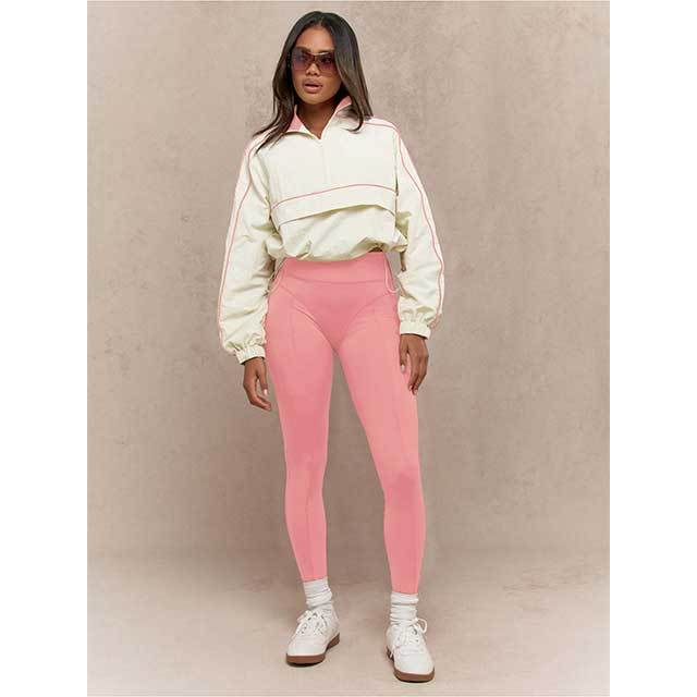 Contrast Color Long Sleeve Top Fitted Pant Set
