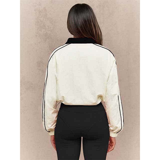 Contrast Color Long Sleeve Top Fitted Pant Set
