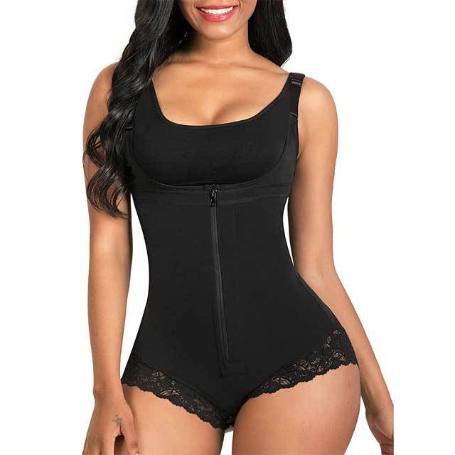 Lace Trim Enhanced Bodysuit Body Shapewear