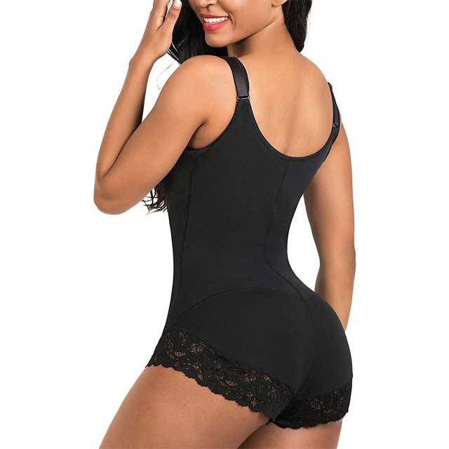 Lace Trim Enhanced Bodysuit Body Shapewear