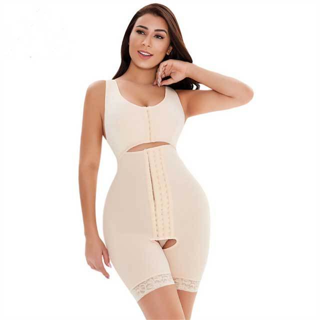 Lace Trim Tummy Trimmer Bodysuit Body Shaper