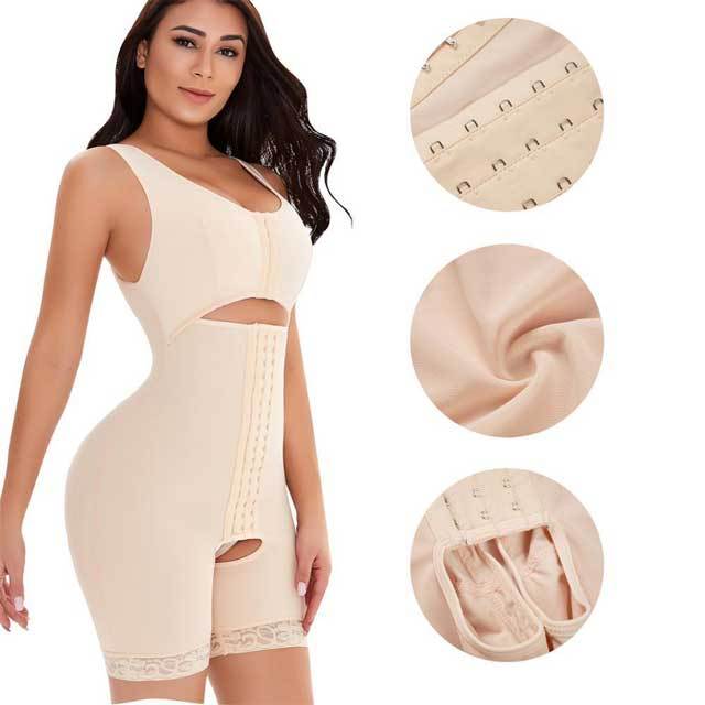 Lace Trim Tummy Trimmer Bodysuit Body Shaper