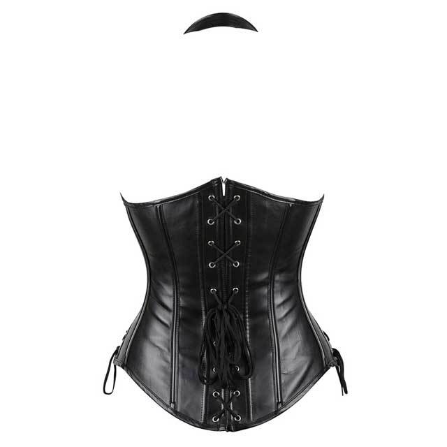 Lace-Up Sides Leather Waistcoat Corset