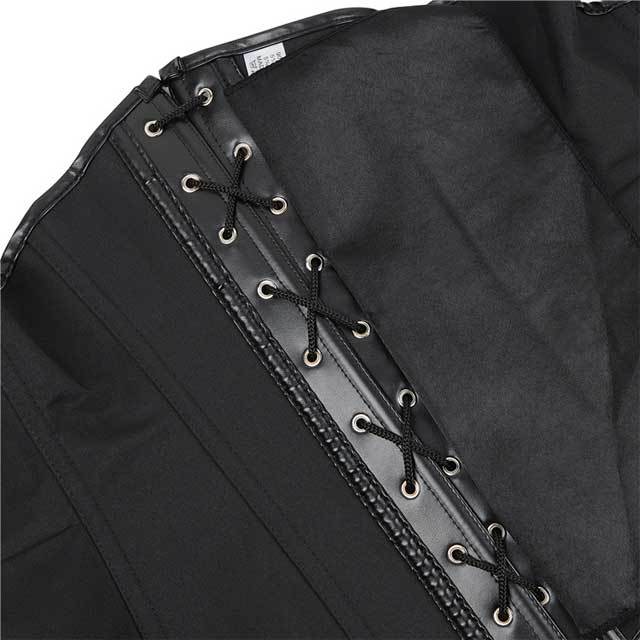 Lace-Up Sides Leather Waistcoat Corset