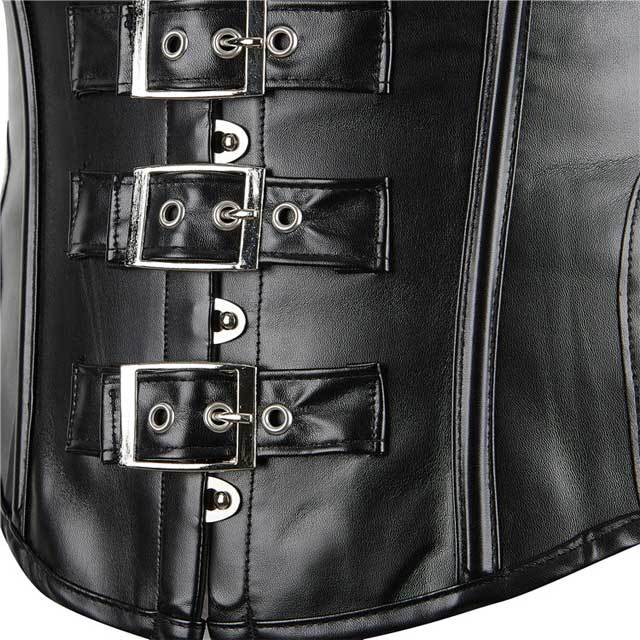 Lace-Up Sides Leather Waistcoat Corset