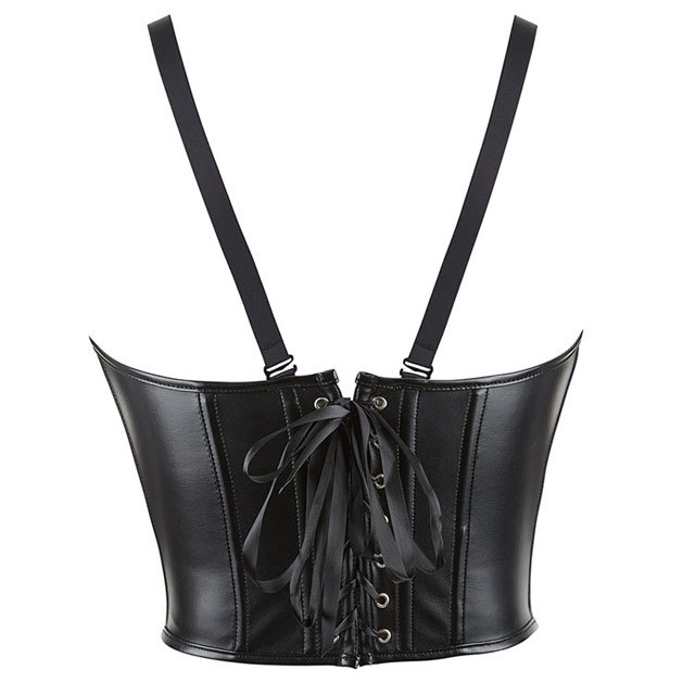 Underbust Boned Leather Waistcoat Corset