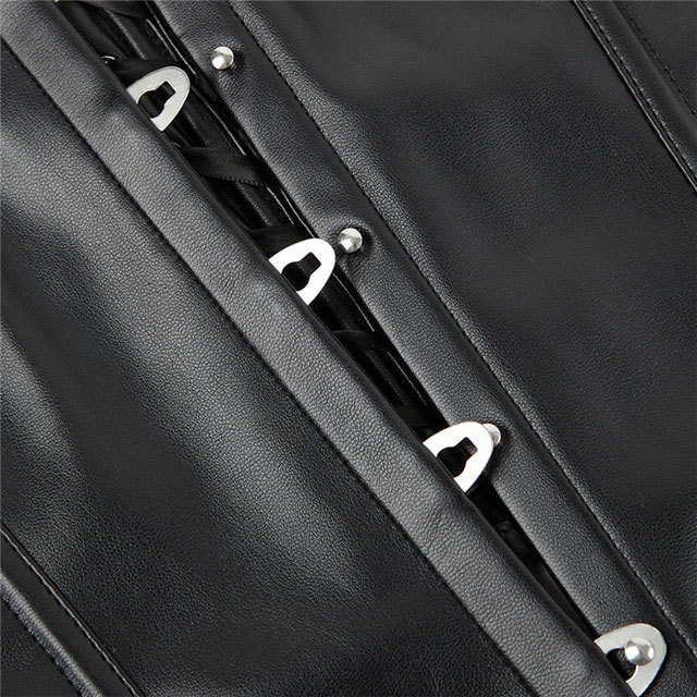 Underbust Boned Leather Waistcoat Corset