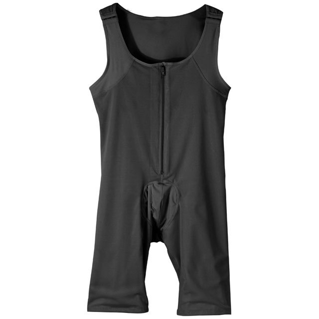 Zipper Sleeveless Belly Control Bodysuit Body Shaper For Men