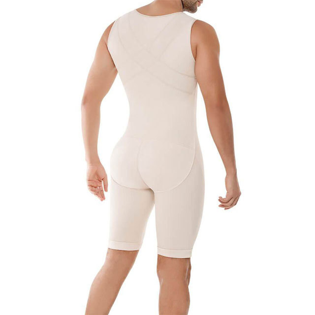 Zipper Sleeveless Belly Control Bodysuit Body Shaper For Men