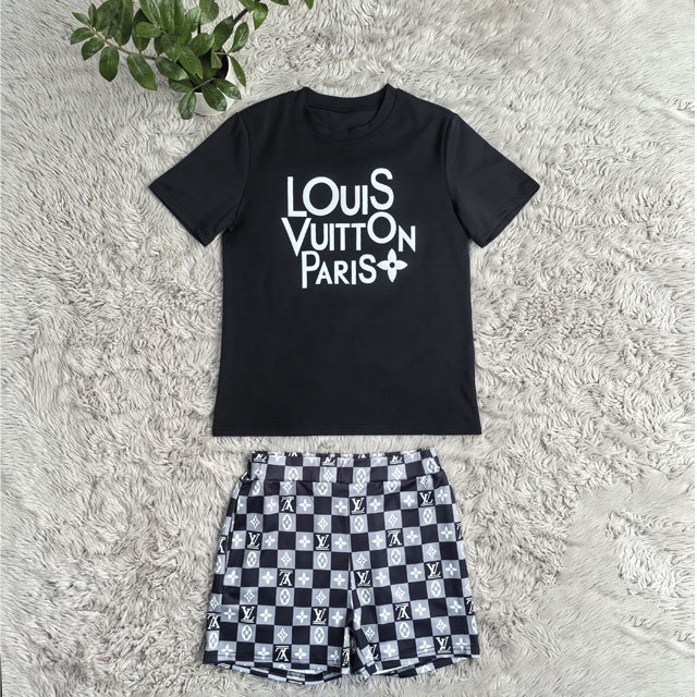 Letter Print Casual Women Short Set