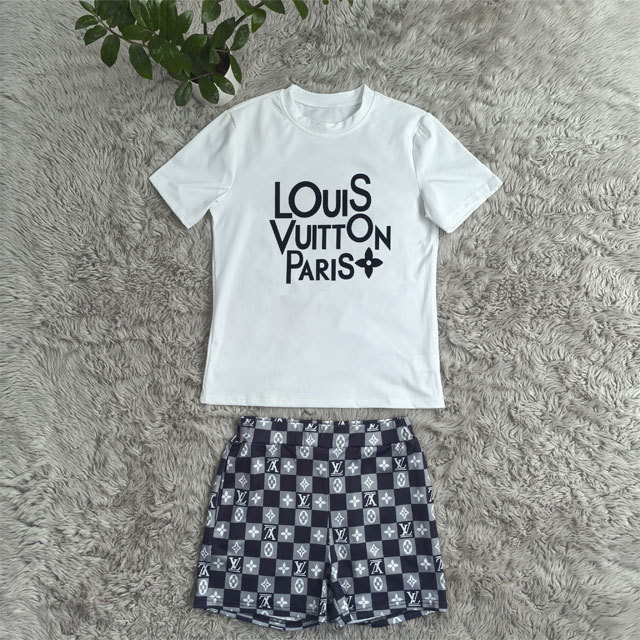 Letter Print Casual Women Short Set