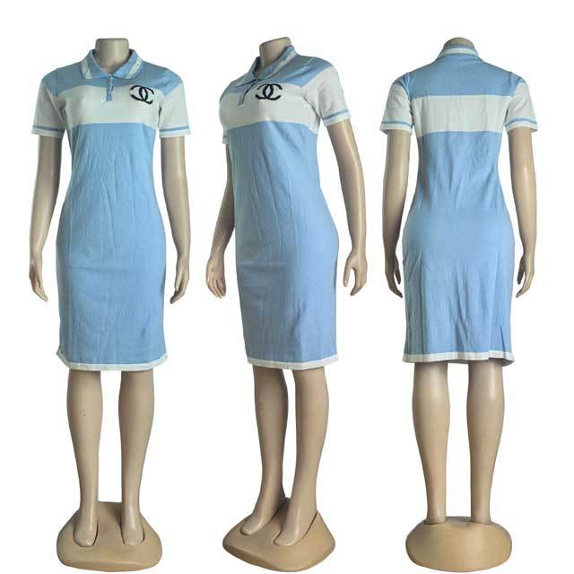 Knit Embroidery Polo Dress