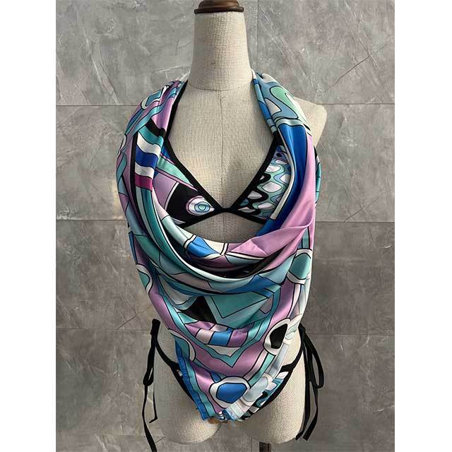 Geometric Printed Swimwear Bikinis Set