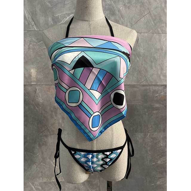 Geometric Printed Swimwear Bikinis Set