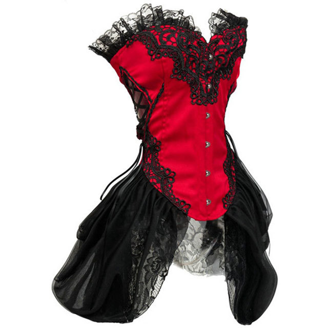 Lace Embroidery Overbust Corset Dress