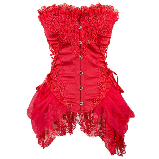 Lace Embroidery Overbust Corset Dress