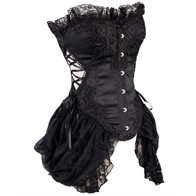 Lace Embroidery Overbust Corset Dress