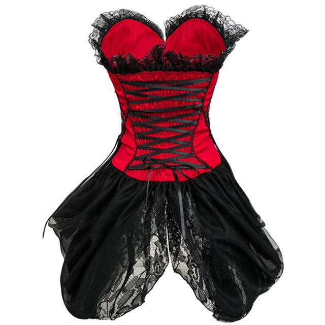 Lace Embroidery Overbust Corset Dress
