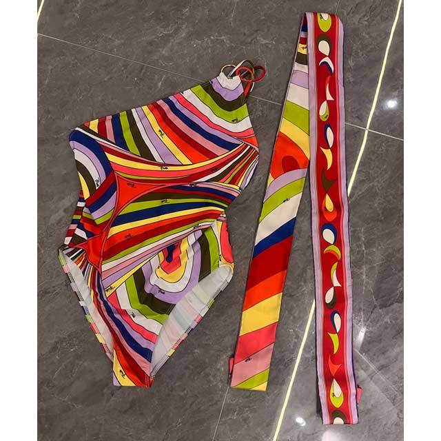 One Shoulder Backless One Piece Swimwear