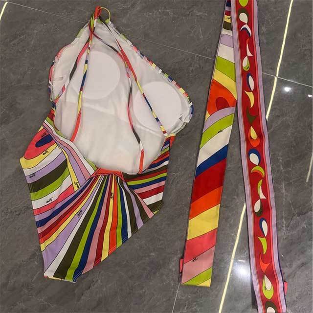 One Shoulder Backless One Piece Swimwear