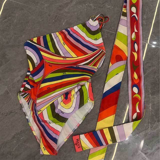One Shoulder Backless One Piece Swimwear