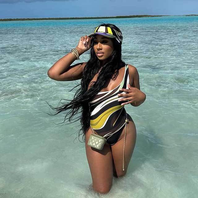Striped Printed Single Shoulder One Piece Swimwear