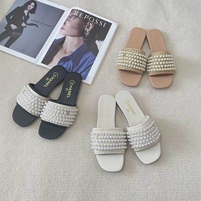 Pearl Fashion Summer Beach Slides