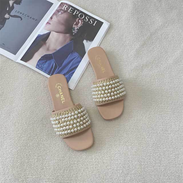 Pearl Fashion Summer Beach Slides