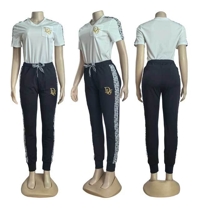 Embroidery Top Casual Jogging Suit