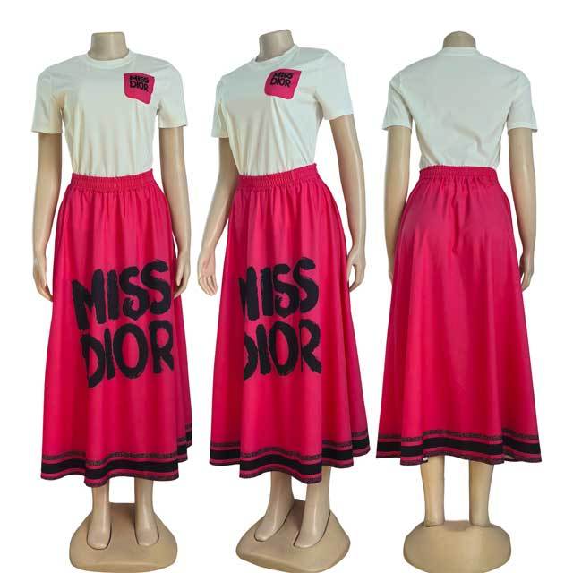 Printed High Waist Maxi Skirt Set