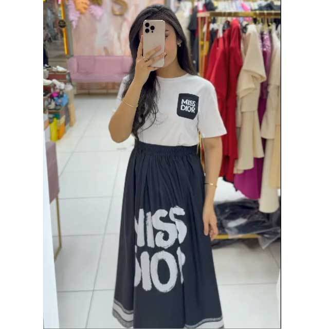 Printed High Waist Maxi Skirt Set