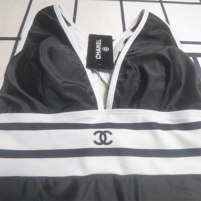 Crisscross Back Striped One Piece Swimwear
