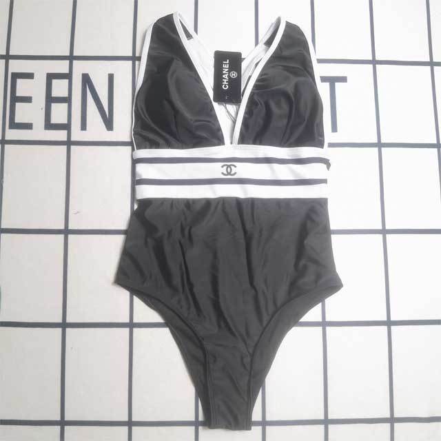 Crisscross Back Striped One Piece Swimwear