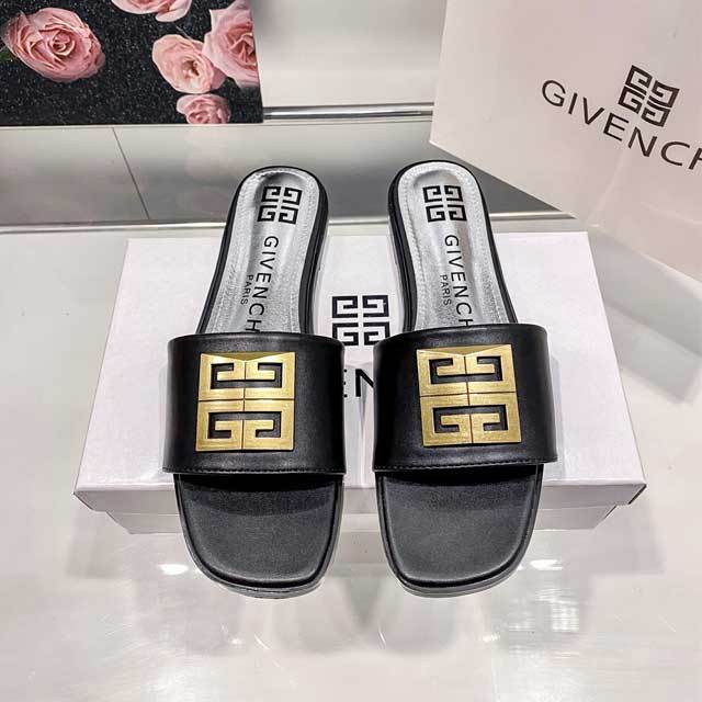 Fashion Logo Women Flat Slides