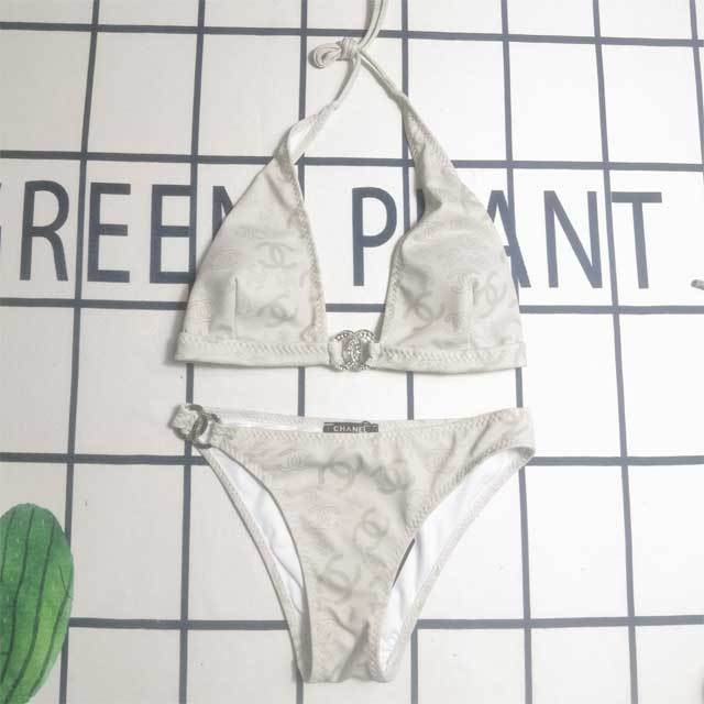 Fashion Metal Logo Strappy Bikini Set