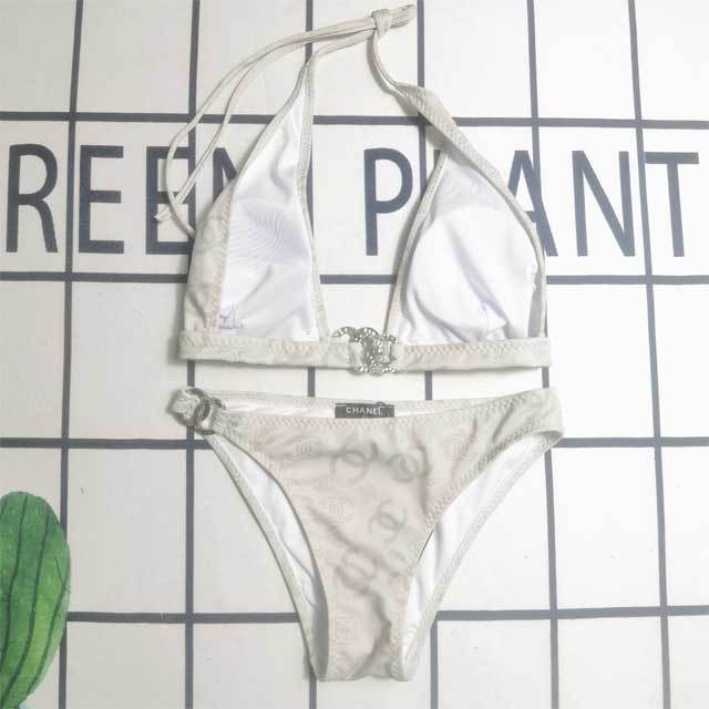 Fashion Metal Logo Strappy Bikini Set