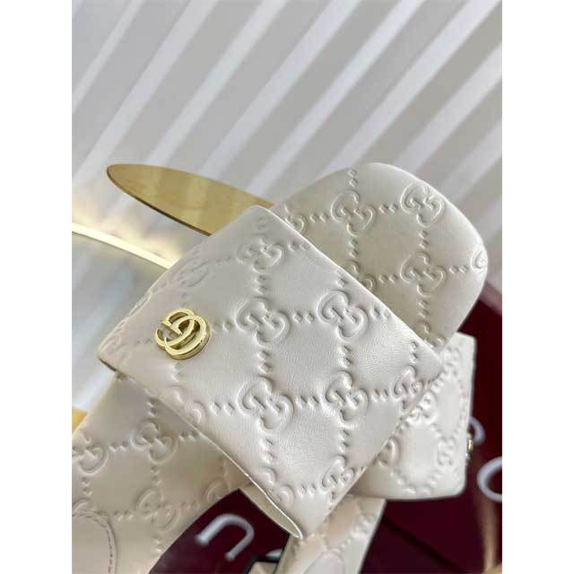 Leather Fashion Embossing Flat Sandals