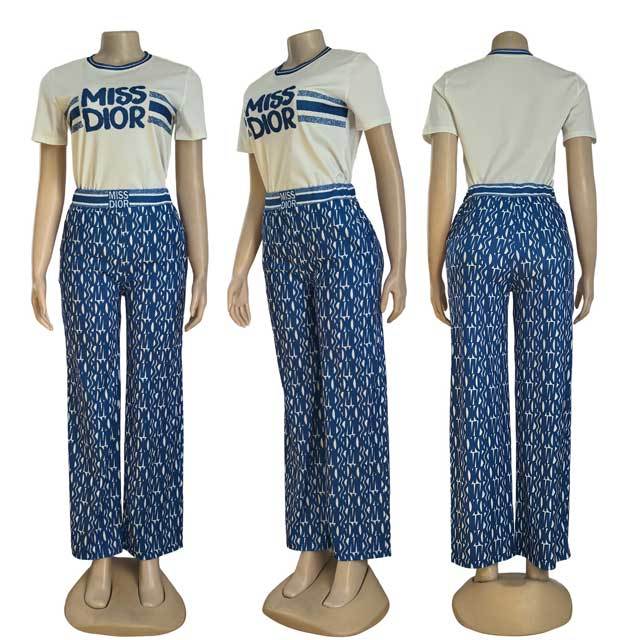 Printed Casual Pants Suit