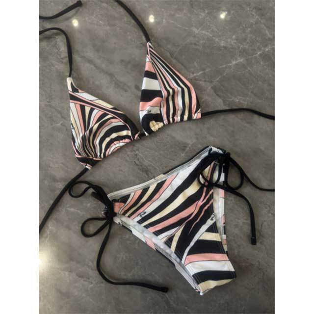 Chic Printed Swimwear Bikinis Scarf Set