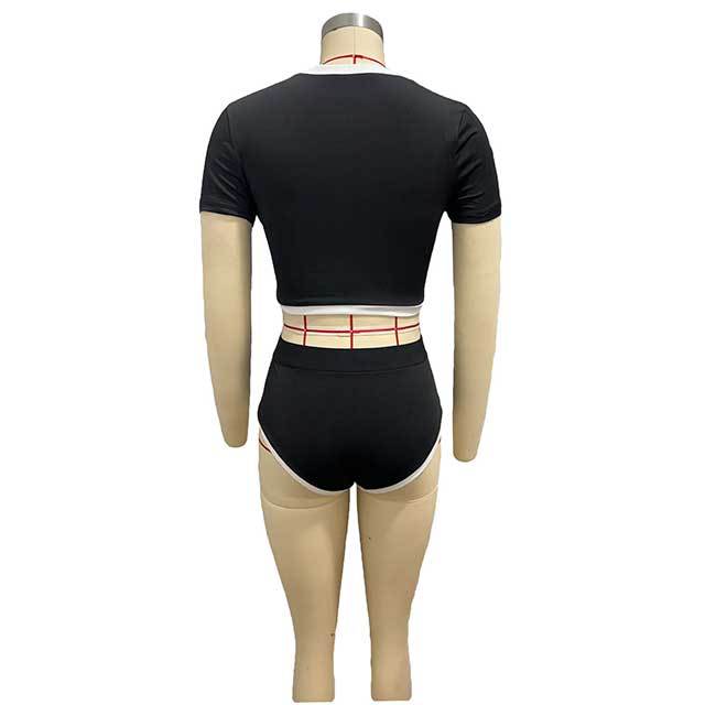 Color Block Printed Slim Fit Mini Short Set